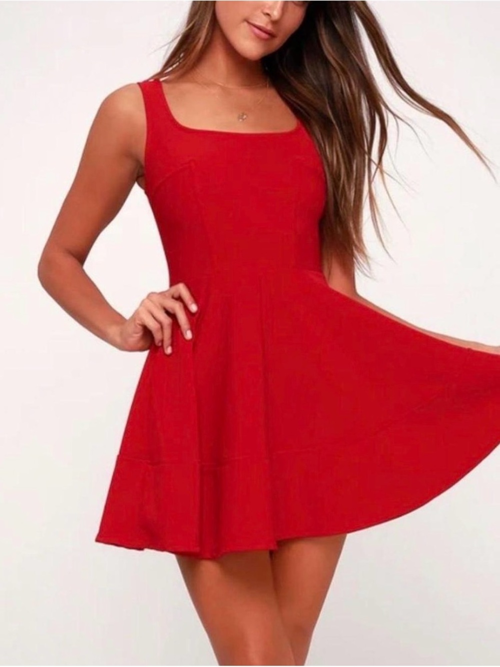 Lulu's Red Skater Dress